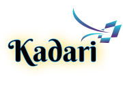 Vibrant logo featuring the word "Kadari" with artistic elements in blue and yellow.